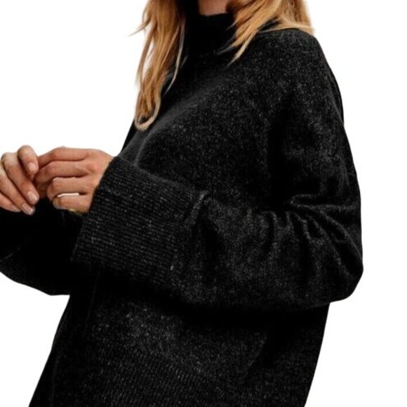 NEW Vero Moda Wind Highneck Pullover Oversized Sweater  Stretchy Black‎ Size M - Picture 2 of 14